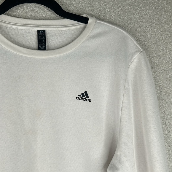 Adidas Golf White Crewneck Long Sleeve Sweatshirt Size Large - Picture 2 of 6